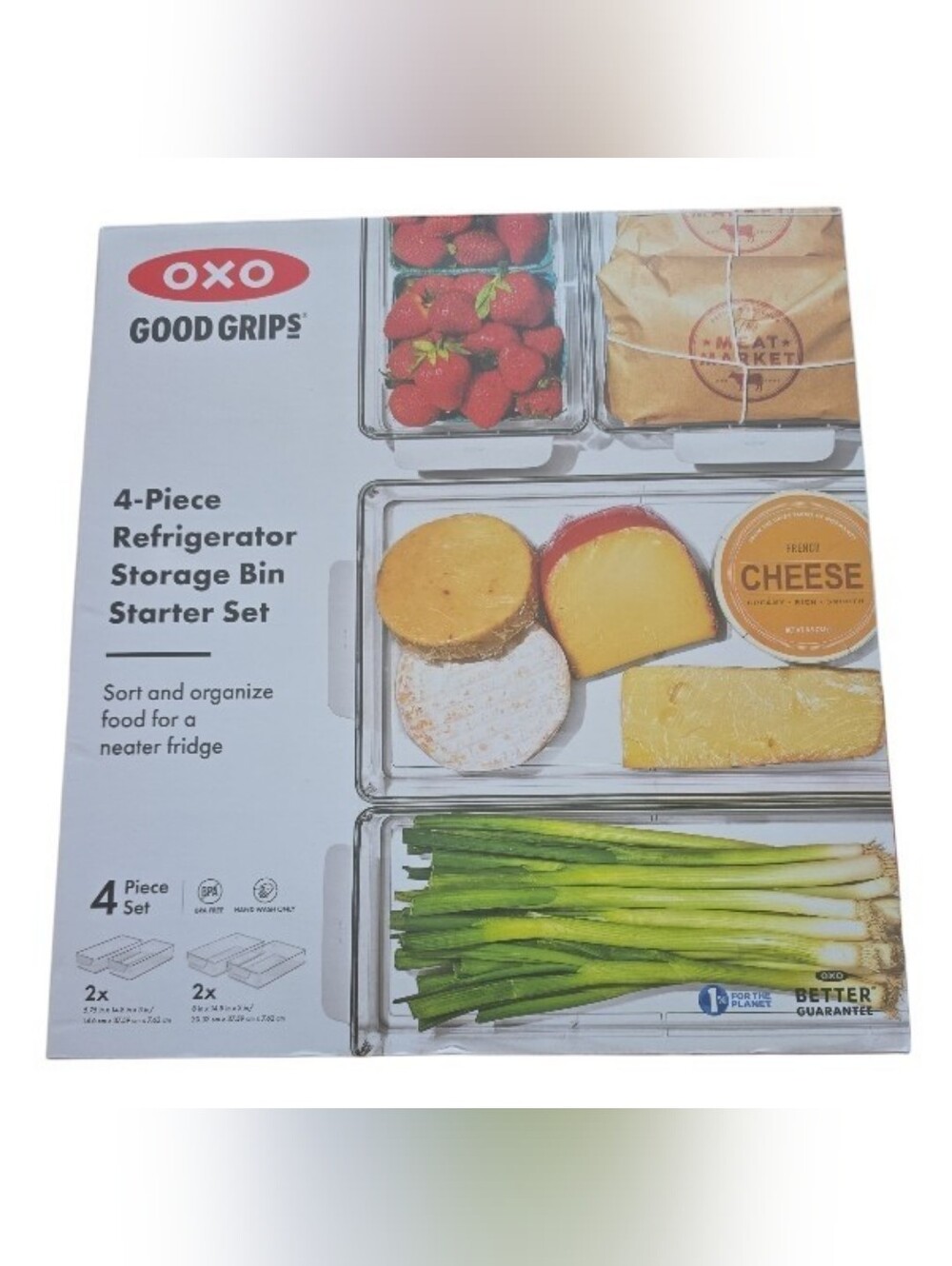 OXO Good Grips 4pc Refrigerator Storage Bin Set NEW MSRP $115